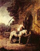 Rembrandt van rijn The Good Samaritan. France oil painting artist